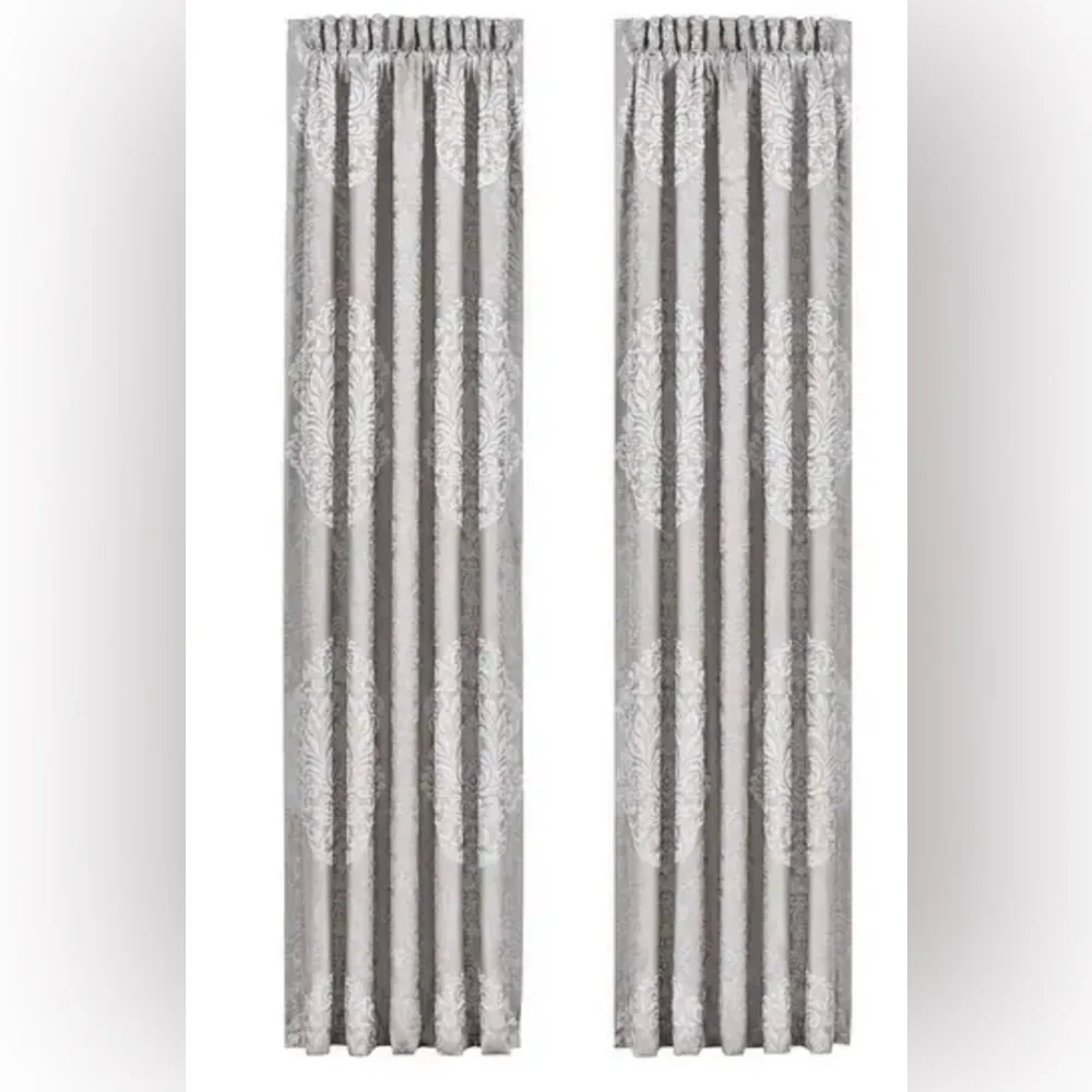 J. Queen New York La Scala Silver Window Panel Pair - 95 Inches